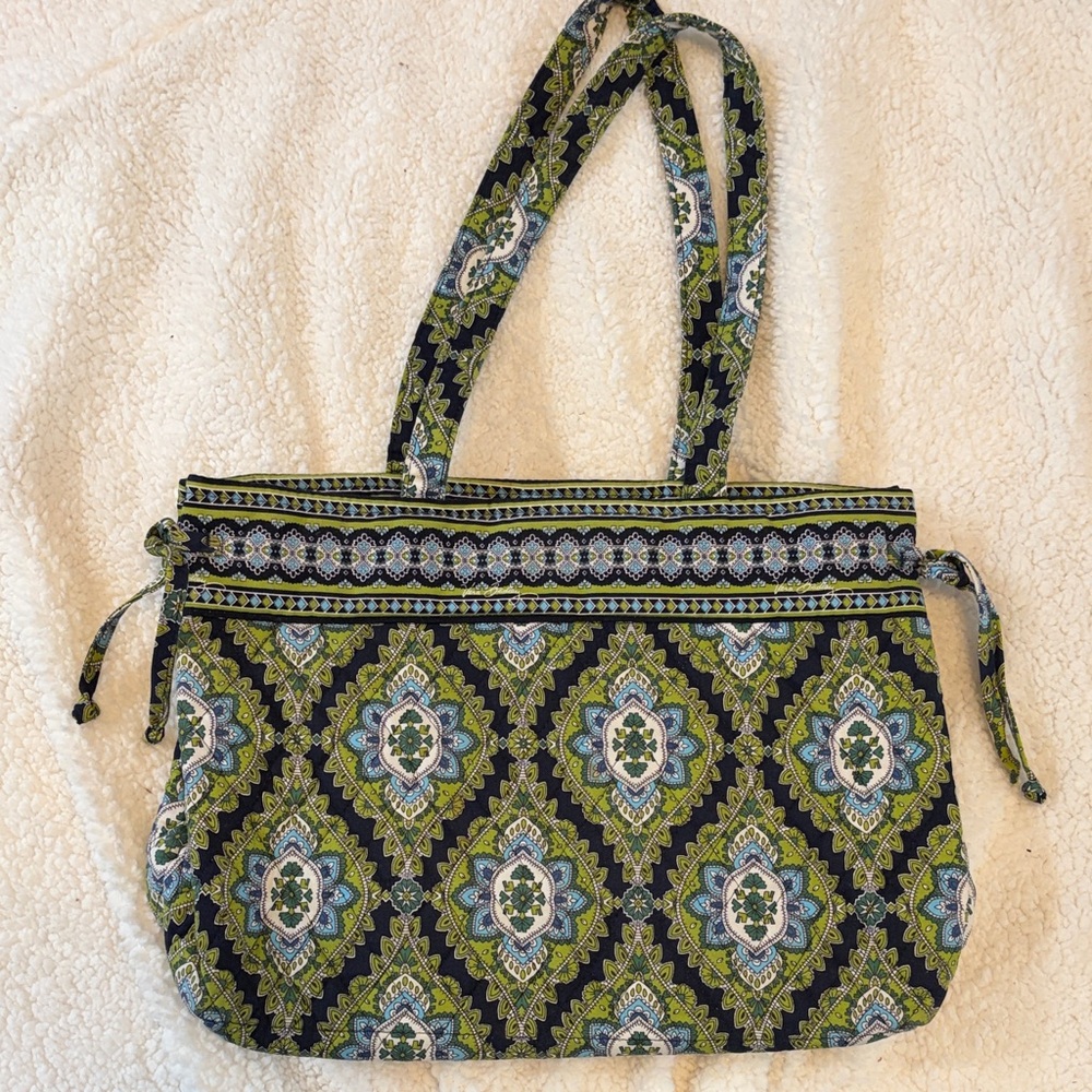 Vera Bradley Cambridge Blue and Green Patterned Tote